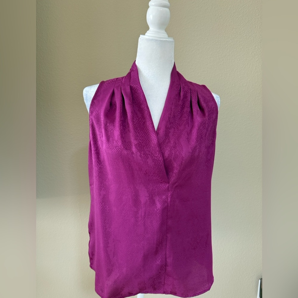 White House Black Market Magenta Sleeveless Top